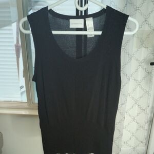 Les Copains Black Fitted Sleeveless Tank Top